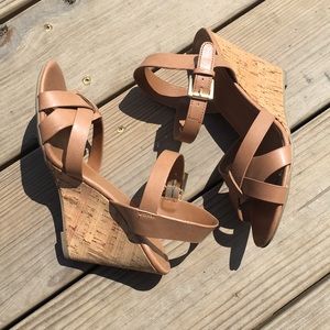 Tan small cork heels